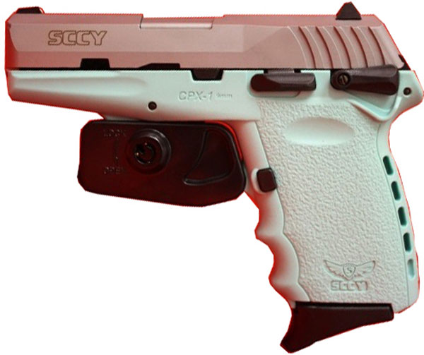 SCCY 9MM POLY AQUA/SATIN DAO W/SAFE - for sale
