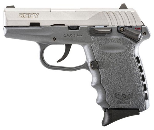 SCCY 9MM POLY GREY/SATIN DAO W/SAFE - for sale