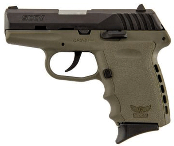 SCCY 9MM POLY FDE/BLK DAO 2MAGS - for sale